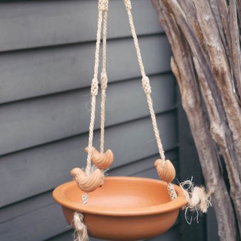 Terracotta bird feeder