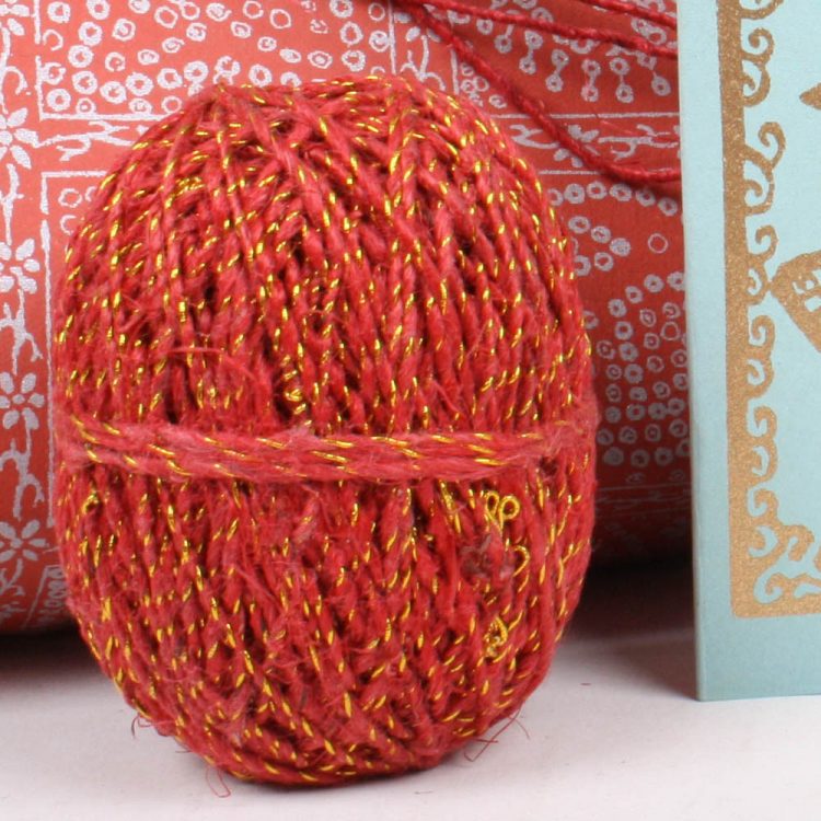 Red and gold hemp twine