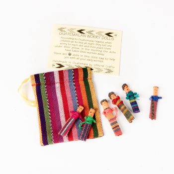 6 small worry dolls in bag