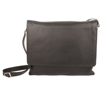 Black leather satchel