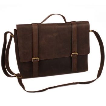 Brown hunter leather satchel | Gallery 1 | TradeAid