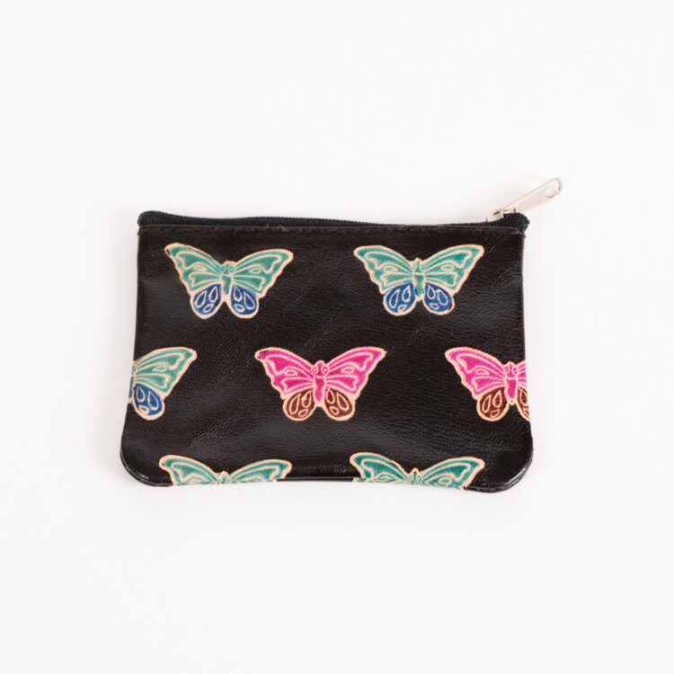 Black leather butterfly purse | TradeAid