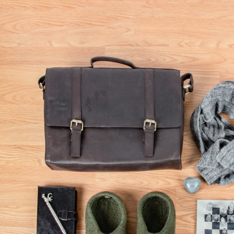 Brown hunter leather satchel | TradeAid