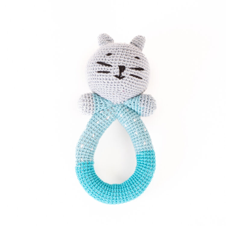 Crochet cat rattle