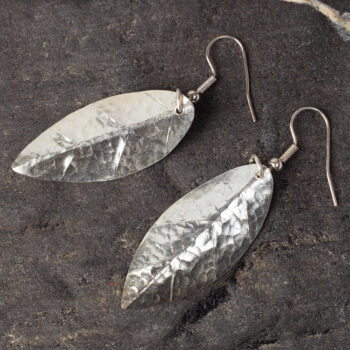 Silver plated leaf earrings