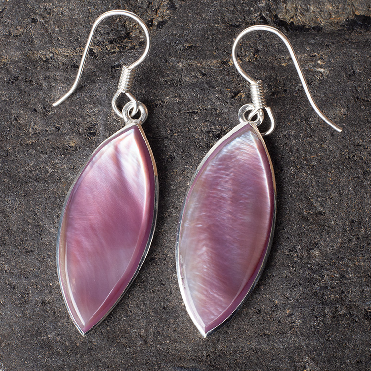 Pink shell teardrop earrings
