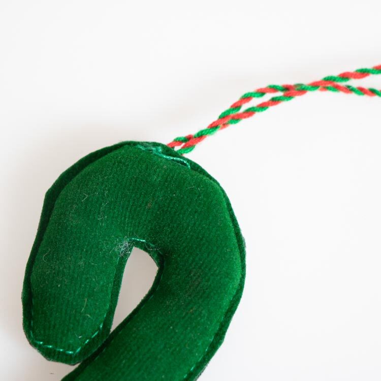Velvet candy cane hanging | Gallery 2