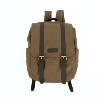 Olive green canvas backpack