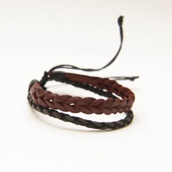 Black and brown leather bracelet