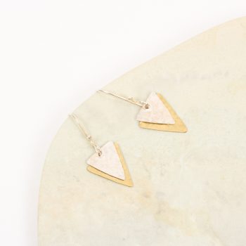 Two tone triangle earrings | Gallery 2