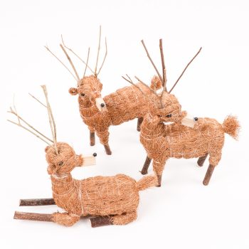 Set of three coco fibre reindeer | Gallery 1
