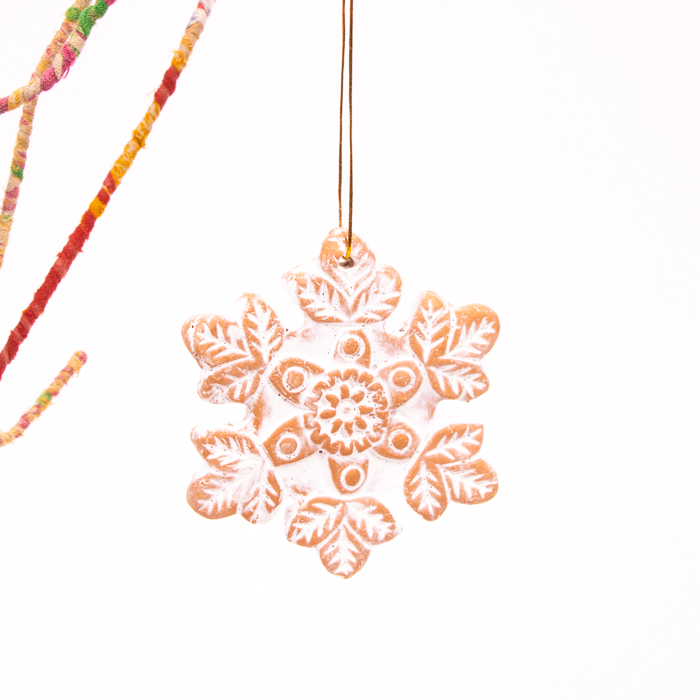 Terracotta snowflake decoration | TradeAid