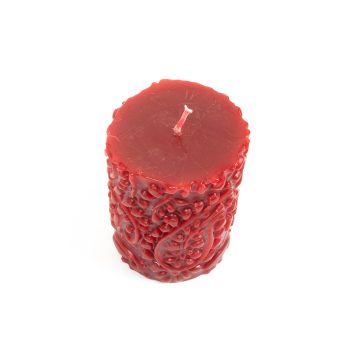 Red paisley pillar candle | Gallery 1