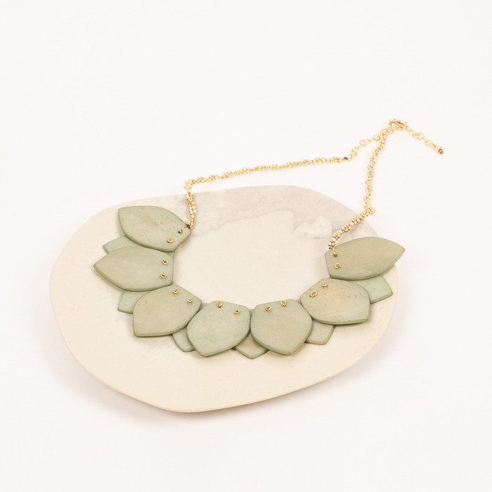 Green bone bead necklace | TradeAid
