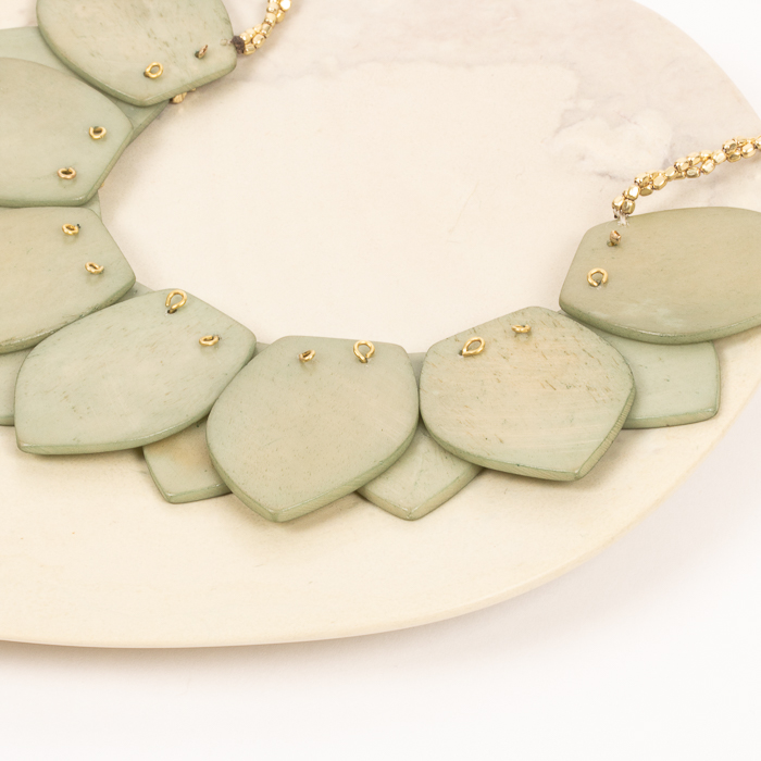 Green bone bead necklace | Gallery 1 | TradeAid