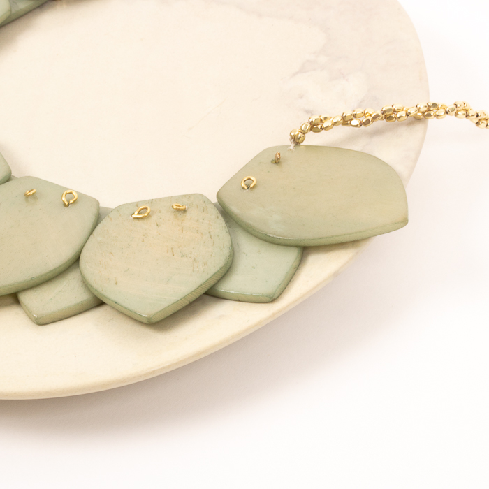 Green bone bead necklace | Gallery 2 | TradeAid
