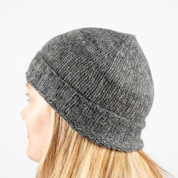 Grey alpaca wool hat