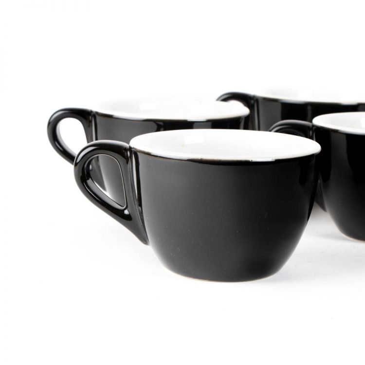 Black flat white cup (set of 6) | Gallery 1