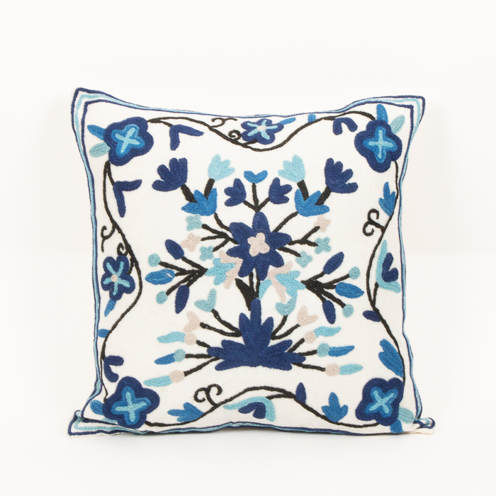 Blue floral cushion cover | Gallery 1 | TradeAid