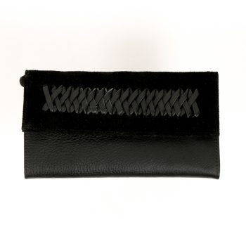 Leather braid wallet