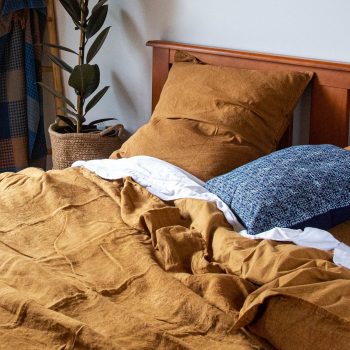 King cinnamon washed linen duvet cover | TradeAid