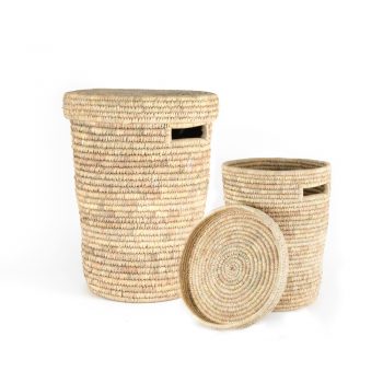 Date palm laundry baskets (set of two)