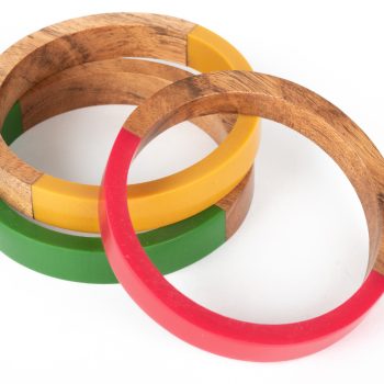Red resin and wood bangle | Gallery 2 | TradeAid