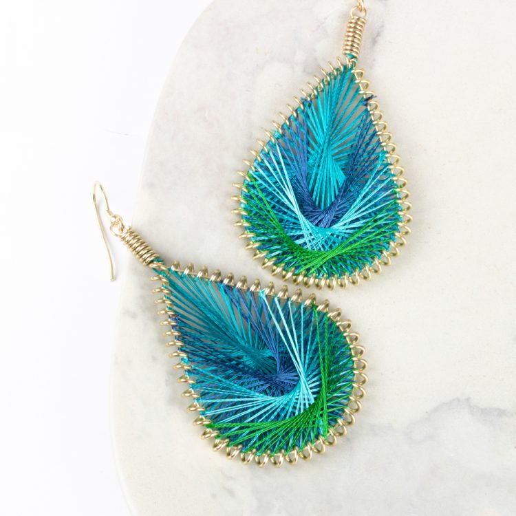Peacock threadwork earrings | Gallery 1 | TradeAid