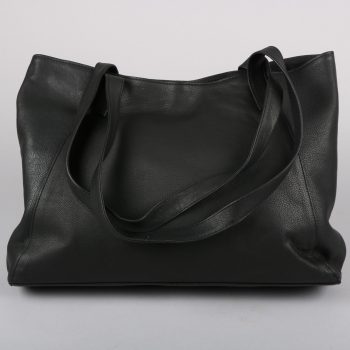 Black leather tote bag | Gallery 1 | TradeAid
