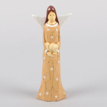 Wooden standing angel with dove | TradeAid