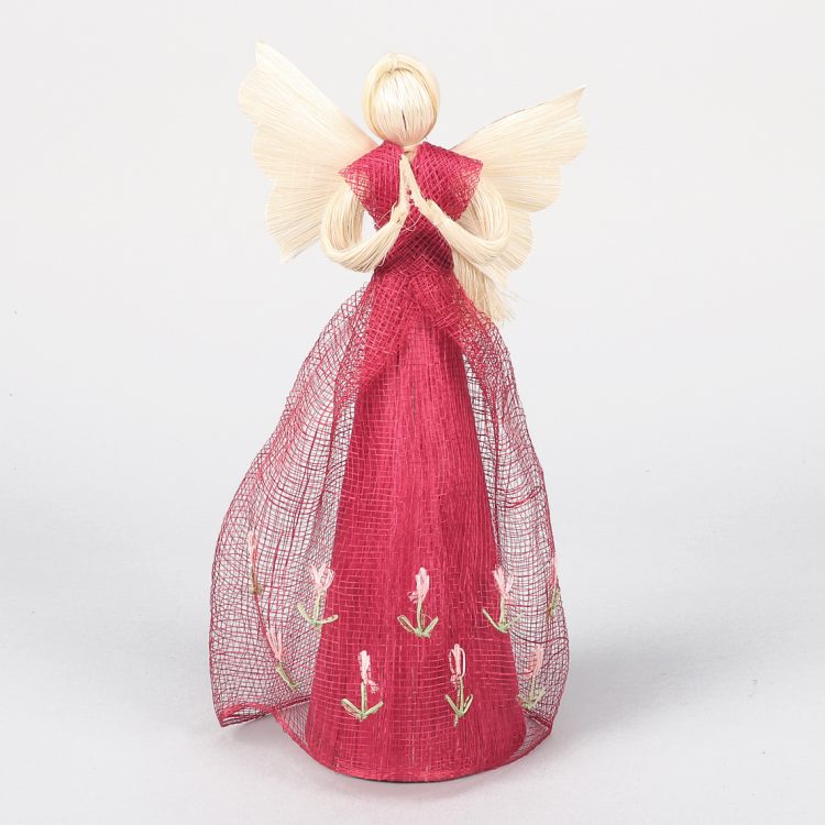 Large abaca angel with red dress