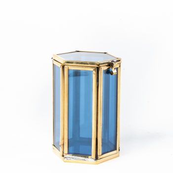 Medium blue glass shadow box | TradeAid