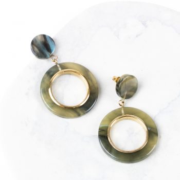 Olive resin earrings | TradeAid