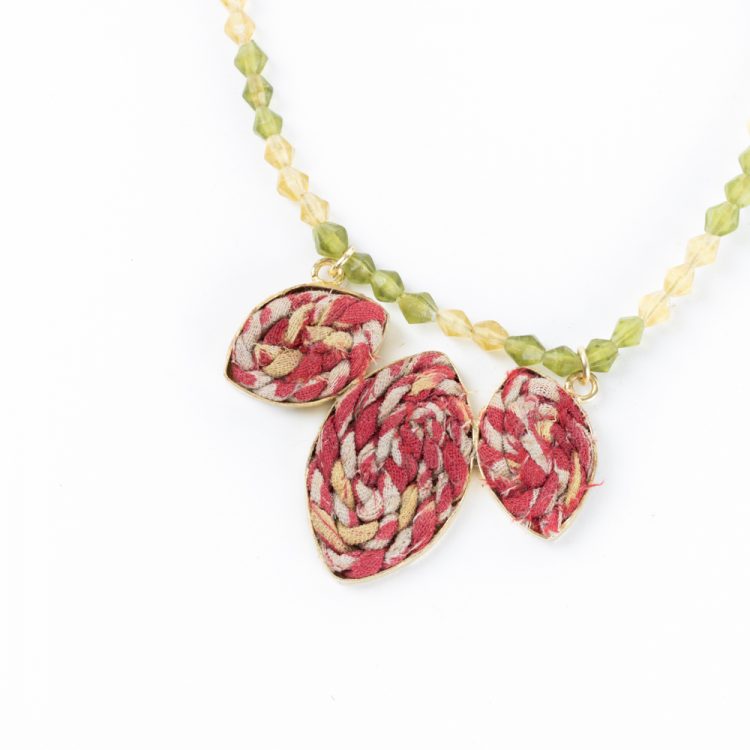 Fabric leaves necklace | Gallery 1 | TradeAid