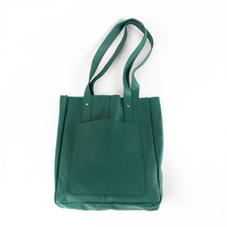 Sea green leather tote | TradeAid