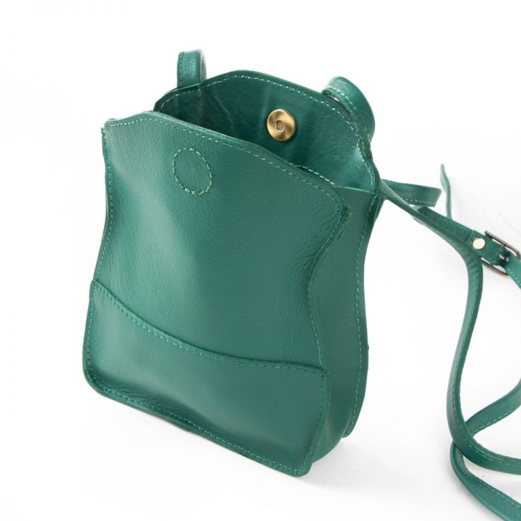 Sea green leather microbag | Gallery 1