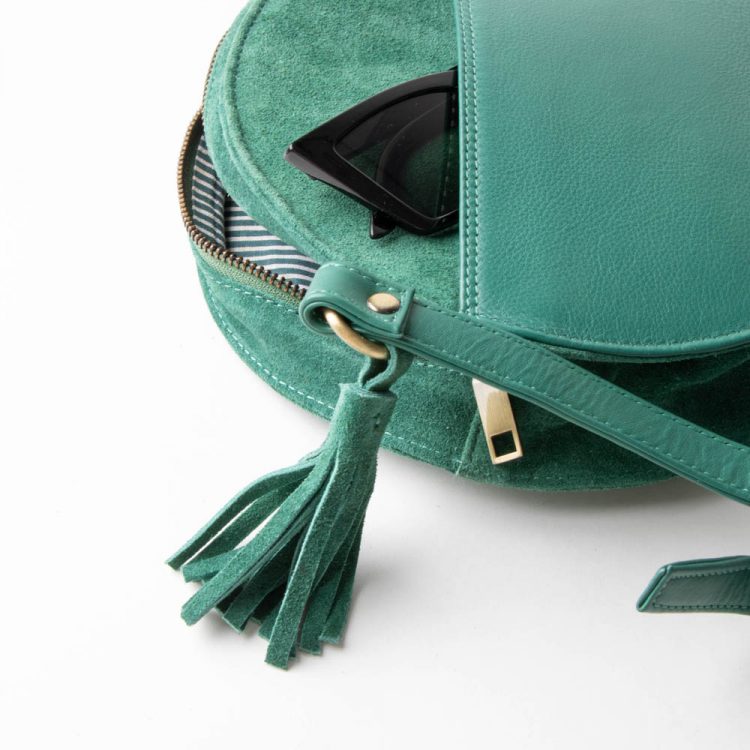 Green suede canteen bag | Gallery 2 | TradeAid