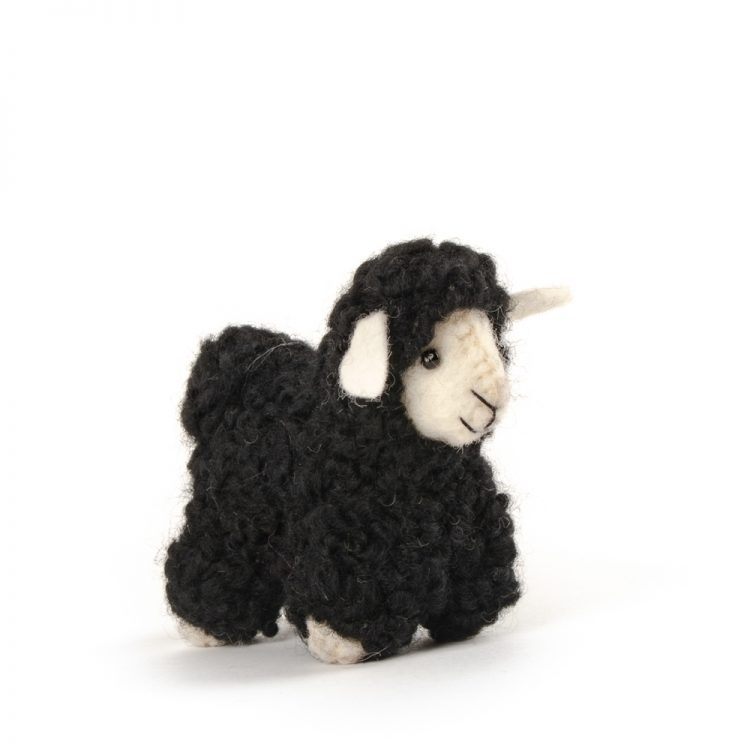 Black felt sheep hanging | TradeAid