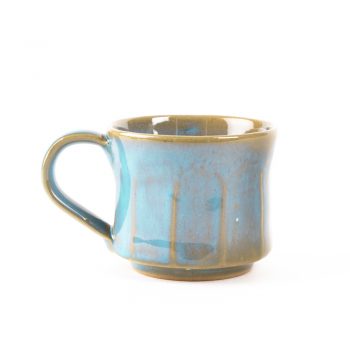 Turquoise stoneware cup
