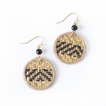Woven cane earrings