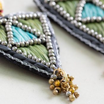 Embroidered triangle earrings | Gallery 1 | TradeAid