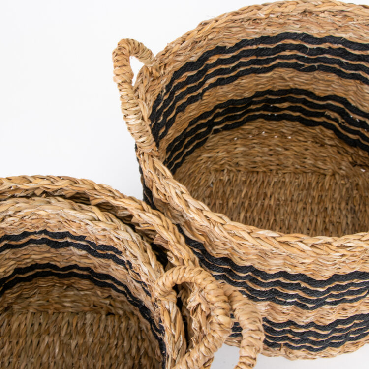 Set of 3 – striped hogla round baskets | Gallery 1 | TradeAid