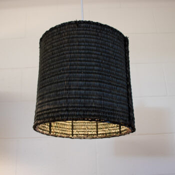 Black mela leaf lampshade – large | TradeAid