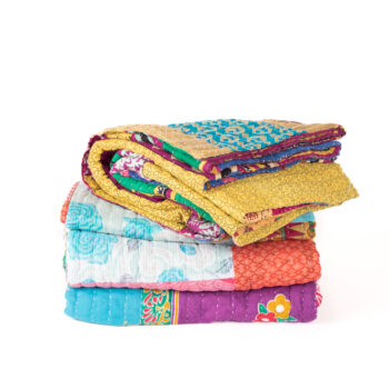 Single sari patchwork quilt