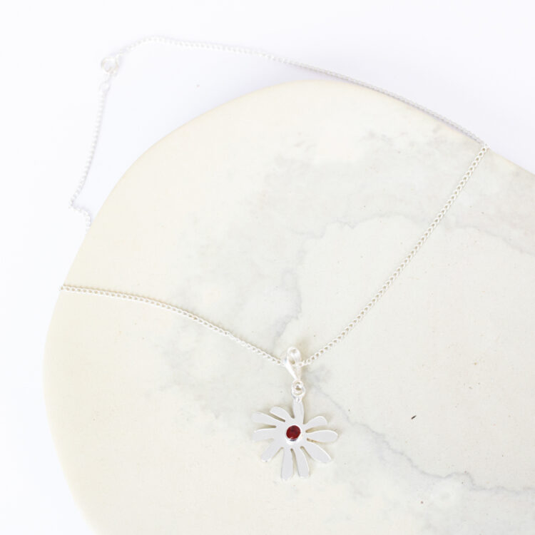 Silver sunflower necklace | Gallery 2