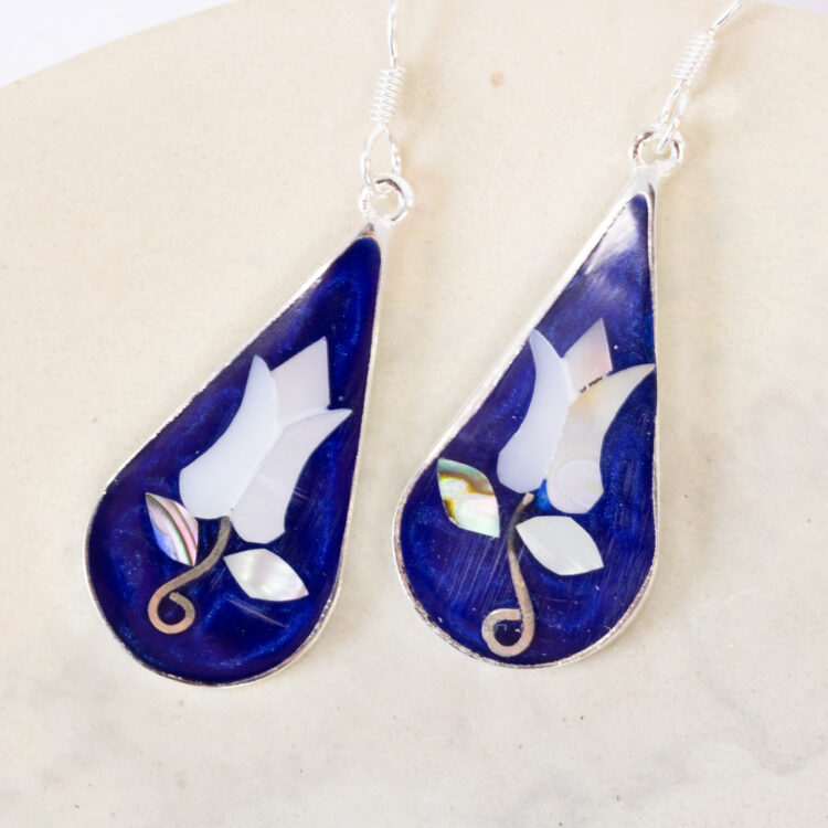 Blue tulip earrings | Gallery 1 | TradeAid