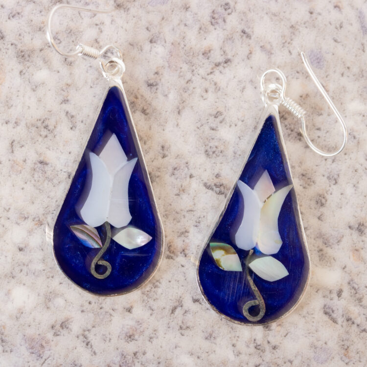 Blue tulip earrings | Gallery 2 | TradeAid