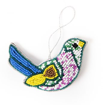 Bird embroidered hanging
