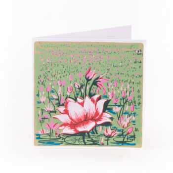 Pink lotus pond card