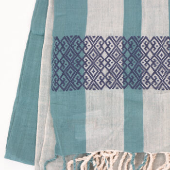 Blue grey cotton scarf | Gallery 2